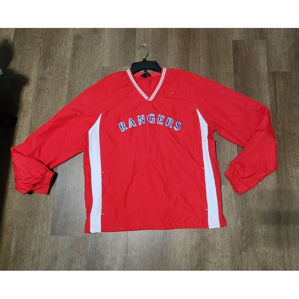 Sport Tek Texas‎ Rangers Windbreaker Red Pullover Jacket Men's Size M